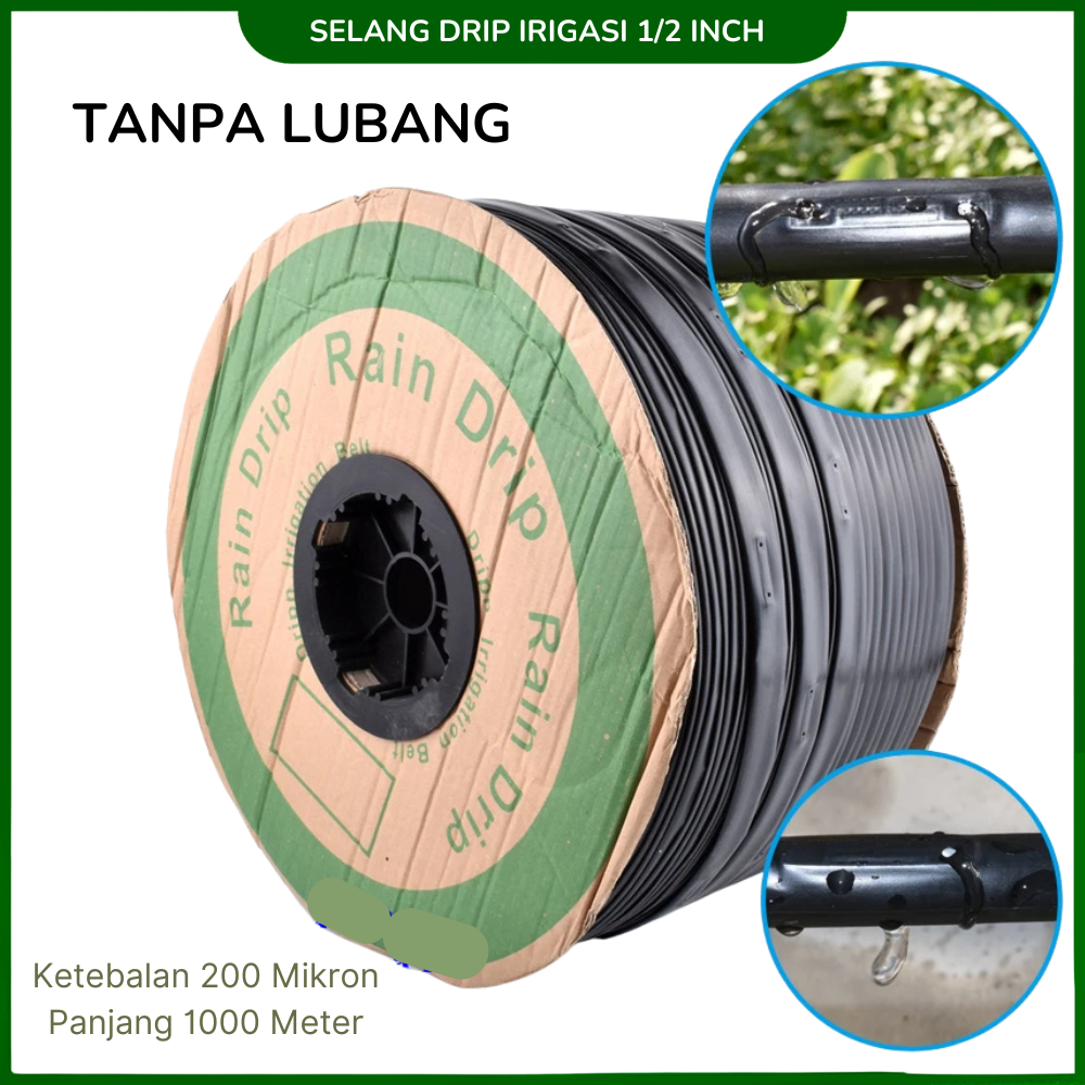 Selang Drip Irigasi Tanaman Pipa 1/2 Inch Tanpa Lubang