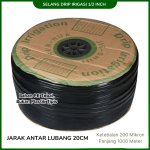 Selang Drip Irigasi Pertanian Pipa 1/2 Inch Panjang 1000 Meter
