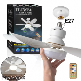 Lampu Kipas Angin Remote Control Bohlam LED