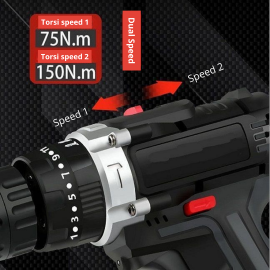 Bor Baterai 21 volt Lengkap Mesin Bor Portable obeng drill lengkap koper