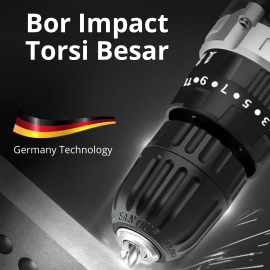 Bor Baterai 21 volt Lengkap Mesin Bor Portable obeng drill lengkap koper