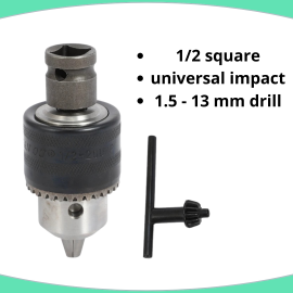 adapter konverter chuck bor impact to bor 13 mm