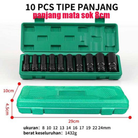 Impact Socket Mata Sok Kunci Impact Wrench 10 pcs