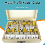 Mata Profil Kayu Set 12 pcs Router Trimmer ukuran 8 mm