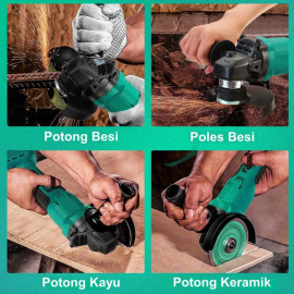 Mesin Gerinda Tangan Elektrik Tanpa Kabel 4 inchi Baterai 18 Volt