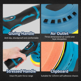 Mesin poles amplas baterai 12 volt polisher 5 inch portable