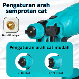 Spray paint kompresor semprotan cat baterai 21 volt alat semprot cat portable