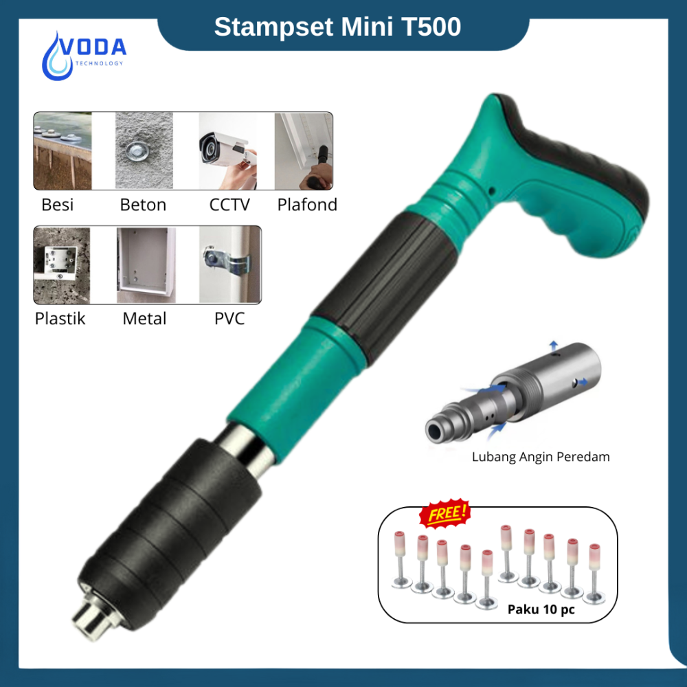Stampset mini T500 Paku Beton baja 7,3Mm Tembok Ramset