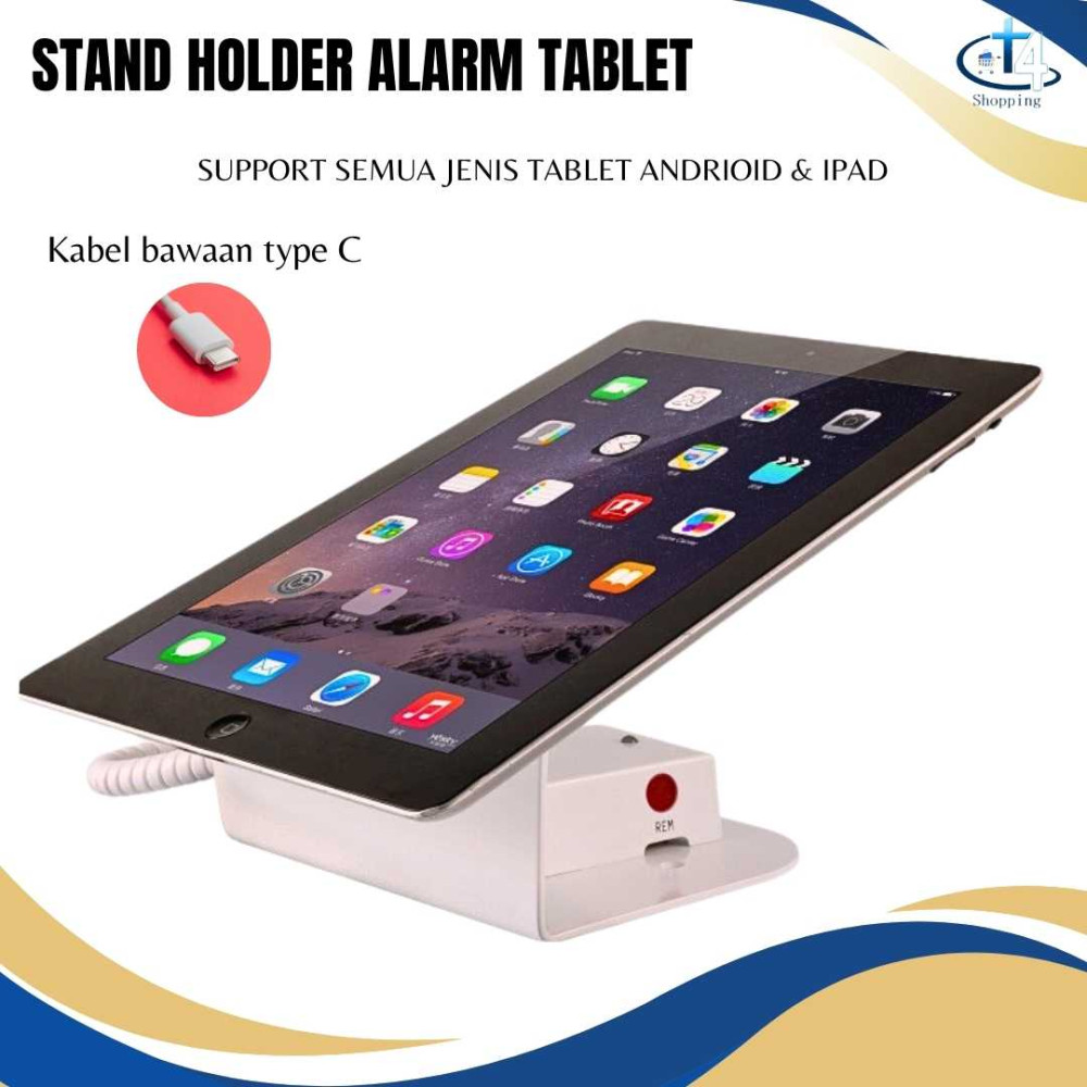 Alarm Tablet Holder Alarm Pengaman Ipad Support semua Jenis Tablet Max 14 Inch