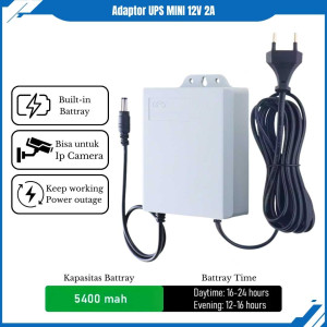 Adaptor Mini UPS 12V 2A backup Router Modem CCTV 5400mAh