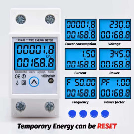 KWH Meter Digital 1 Phase Alat Pengukur Listrik Voltmeter Watt Meter