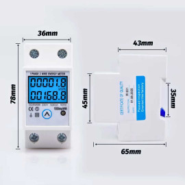 KWH Meter Digital 1 Phase Alat Pengukur Listrik Voltmeter Watt Meter