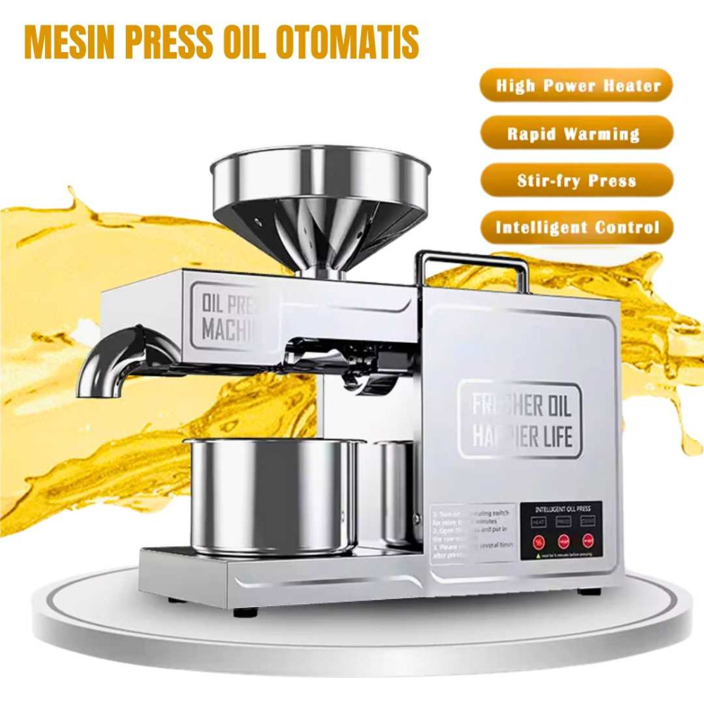 Mesin Press Oil Minyak Biji Bijian Kacang Otomatis Mesin Penghasil minyak Digital Stainless Steel