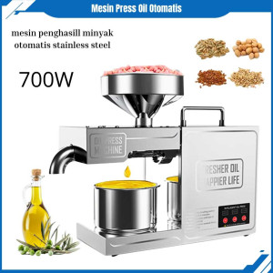 Mesin Press Oil Minyak Biji Bijian Kacang Otomatis Mesin Penghasil minyak Digital Stainless Steel