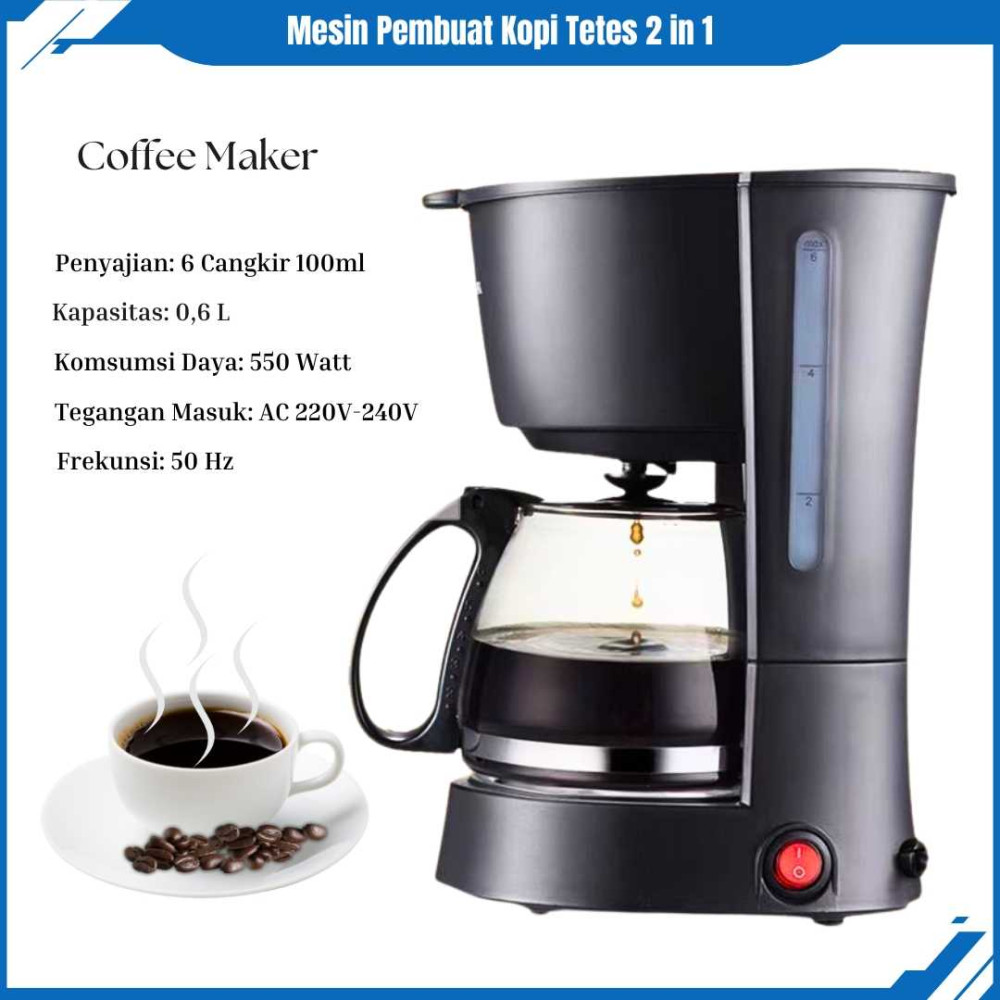 Mesin Pembuat Minuman Kopi Coffee Maker Mesin Kopi Espresso 600ml Coffee Drip Maker