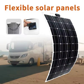 AK Panel Surya Flexible 50W Solar Panel Monocrystaline IP67 Anti Air Dapat Melengkung 258° Untuk Atap Mobil Van RV