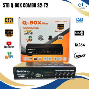 Q-BOX Set Top Box Digital Combo DVB S2+T2 Super HD Support Parabola 