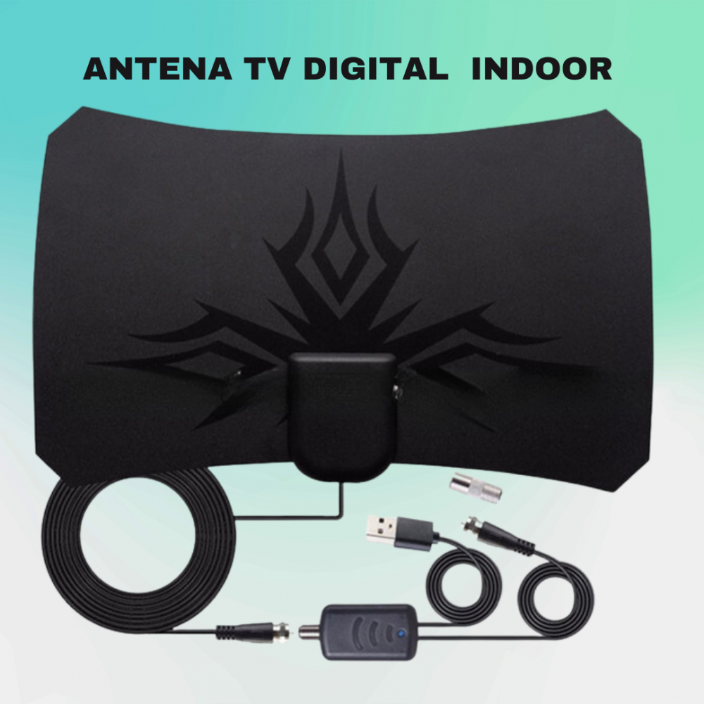 Antena Tv Indoor Digital Full HD Plus Booster 