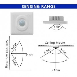 Saklar Lampu Sensor Gerak Wall PIR Otomatis Menyala 