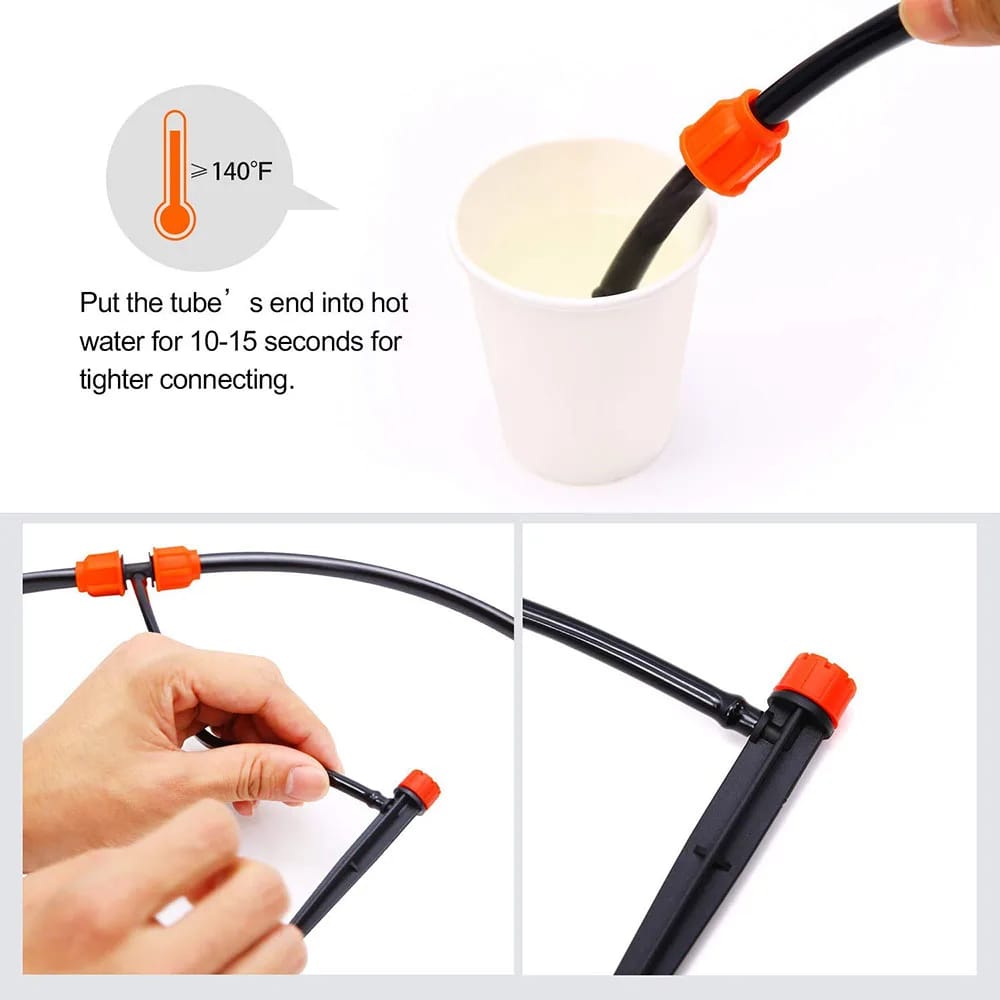 Dripper Tancap 8 Lubang Adjustable Stik Irigasi Tetes Selang 4/7mm Spray Sprinkler Penyiram Tanaman Otomatis - Gambar 3