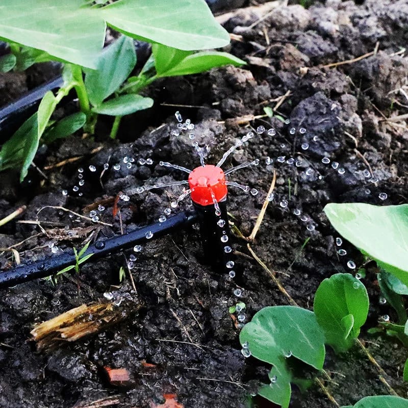 Dripper Tancap 8 Lubang Adjustable Stik Irigasi Tetes Selang 4/7mm Spray Sprinkler Penyiram Tanaman Otomatis - Gambar 4