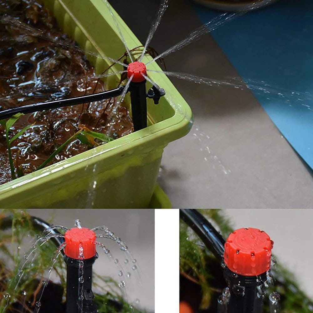Dripper Tancap 8 Lubang Adjustable Stik Irigasi Tetes Selang 4/7mm Spray Sprinkler Penyiram Tanaman Otomatis - Gambar 5