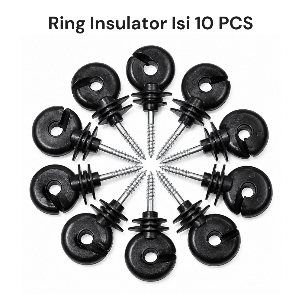 Ring Insulator Jalur Kawat Pagar Listrik untuk Tiang Kayu Isi 10 PCS