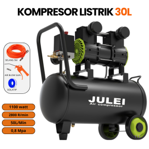 Mesin Kompresor Listrik Silent JULEI 30 Liter 1100 Watt Tidak Berisik