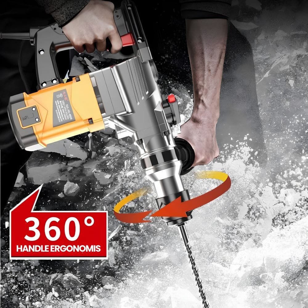 Electric Demolition Hammer Drill 1900W Mesin Penghancur & Bor Beton Set - Gambar 2