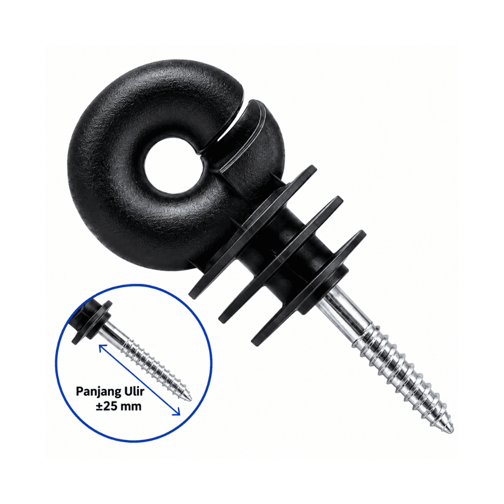 Ring Insulator Jalur Kawat Pagar Listrik untuk Tiang Kayu Isi 10 PCS - Gambar 2