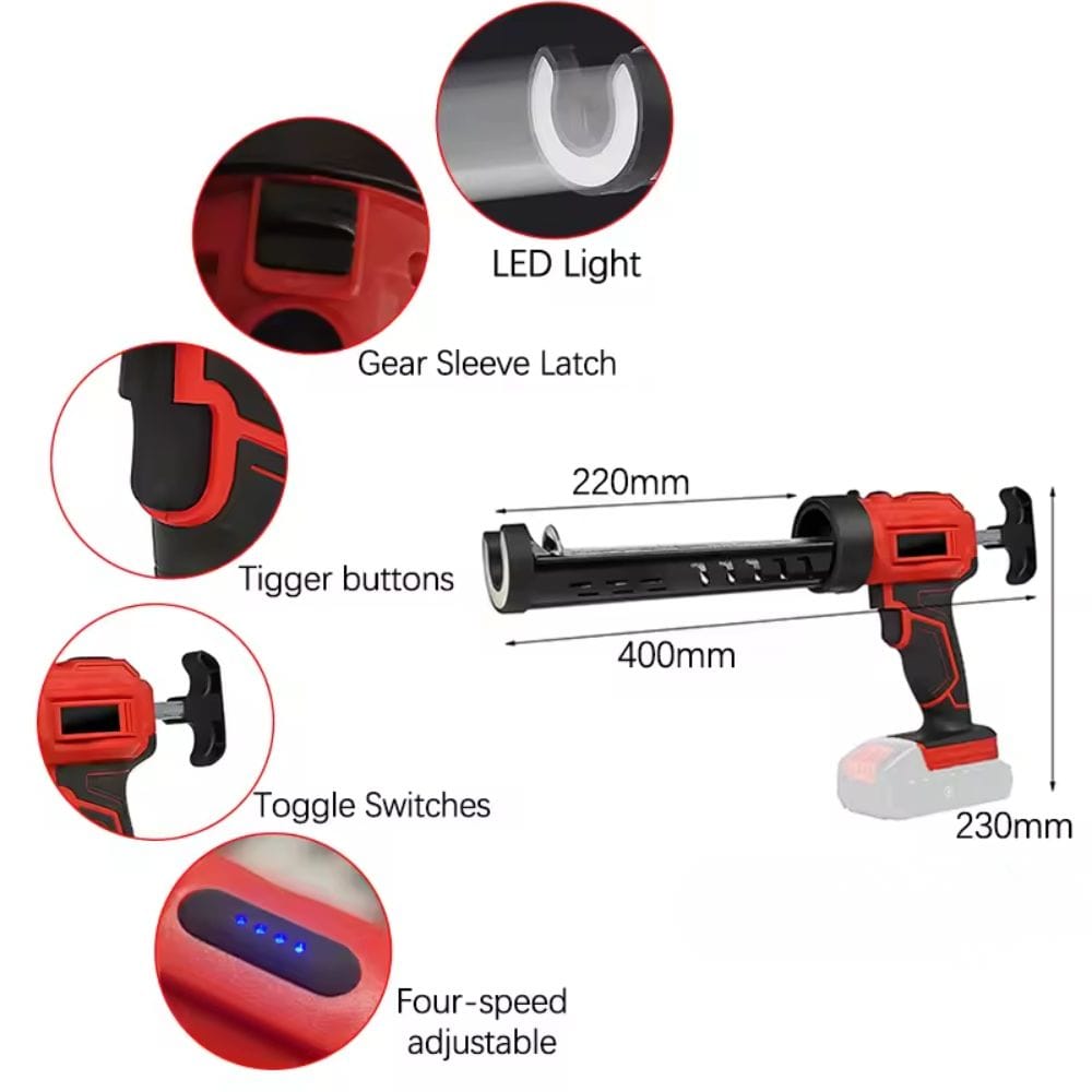 Pompa Sealant Portable 21 Volt Caulking Gun Elektrik - Gambar 2