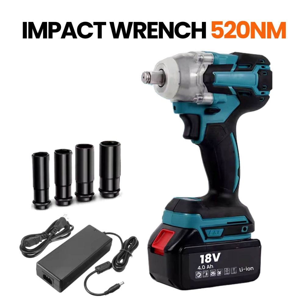 Impact Wrench Brushless 3 in 1 Cordless Torsi Super 520 Nm Mesin Bor Obeng & Kunci Pas Listrik