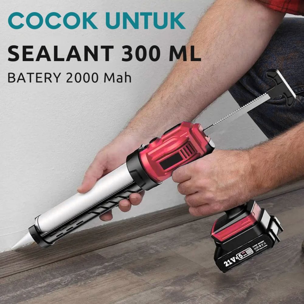 Pompa Sealant Portable 21 Volt Caulking Gun Elektrik - Gambar 4