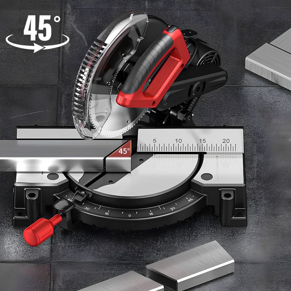 Mesin Miter Saw 10 Inch Potong Aluminium Besi Kayu 2200W YB-255D - Gambar 3