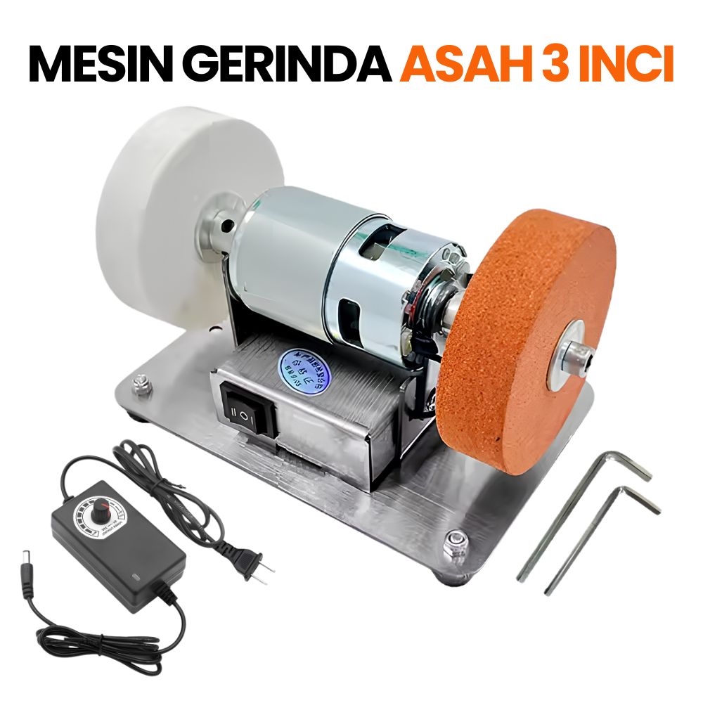 Mesin Gerinda Meja Duduk Mini 3 Inch Voda 100W Variable Speed Asah Pisau & DIY