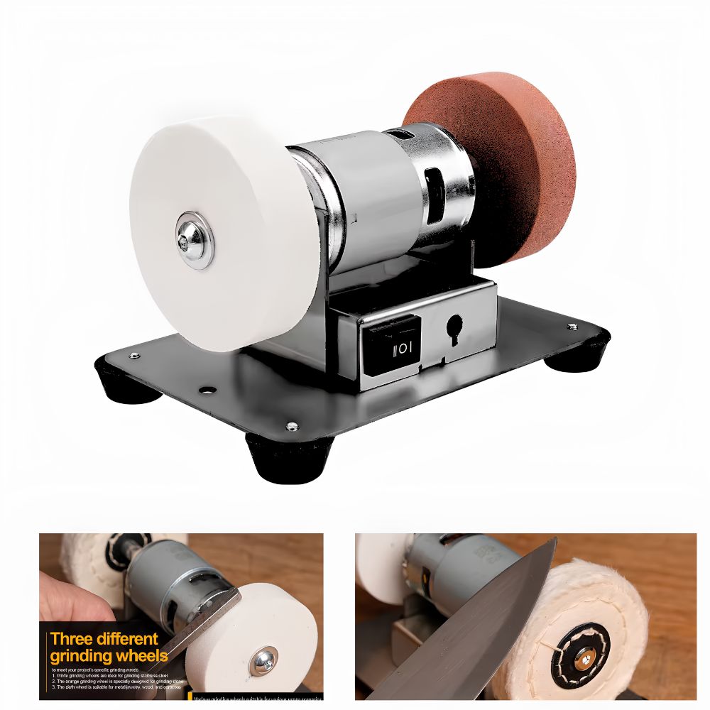 Mesin Gerinda Meja Duduk Mini 3 Inch Voda 100W Variable Speed Asah Pisau & DIY - Gambar 2
