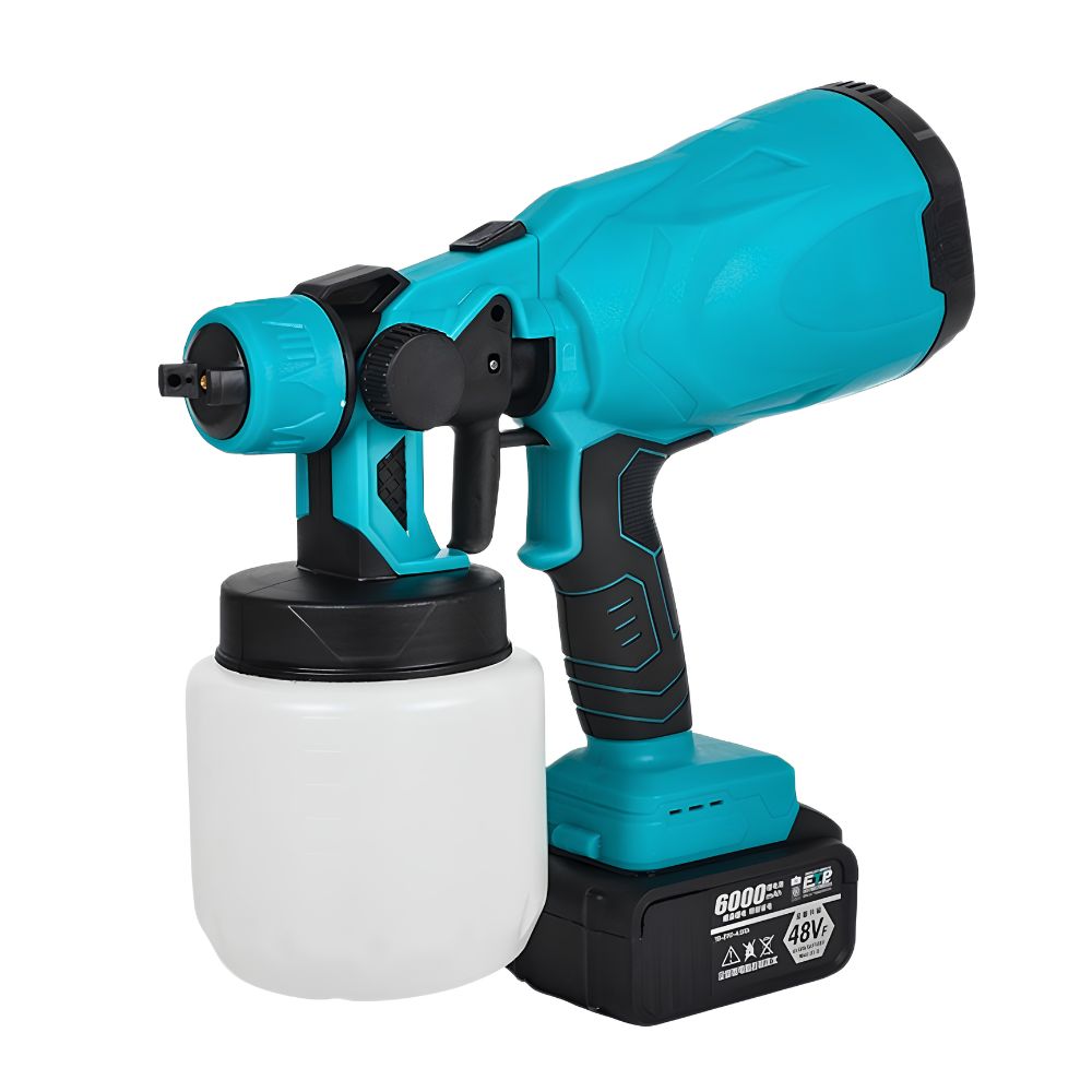 Mesin Semprot Cat Baterai Cordless 800W 21V Set 2 Baterai Tabung Cat 800ml - Gambar 5