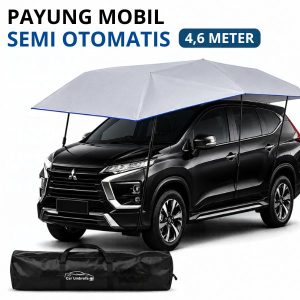 Payung Mobil Semi Otomatis Portable 4,6 Meter Cover Outdoor Dari Sinar Matahari Anti Debu