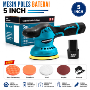 Mesin Poles Portable 5" Inch - DC 12V