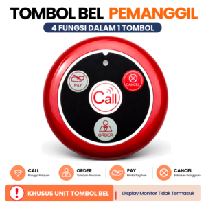 Tombol Panggil - Calling System 433 MHz (Merah)