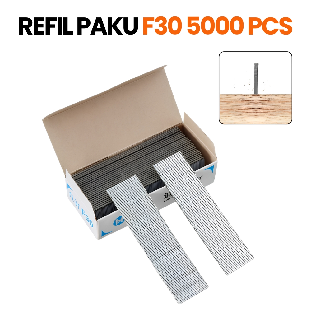 Refill Paku Tembak F30 Isi 5000 Pcs Isi Ulang Staples Air Nail Gun Kayu Triplek