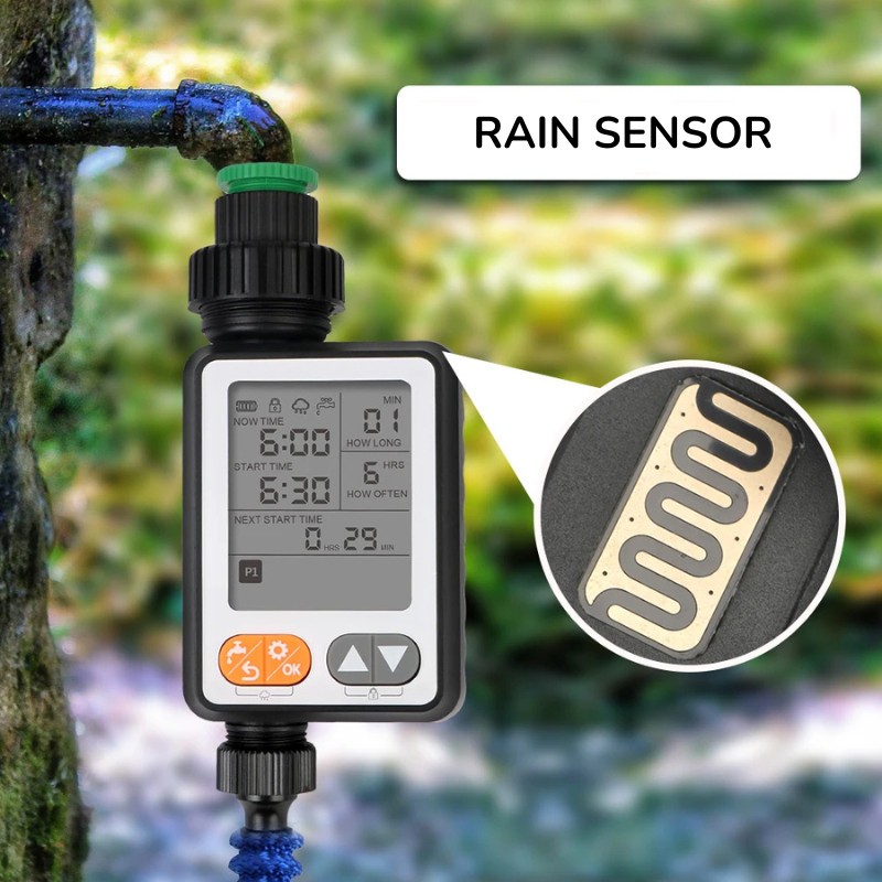 Digital Water Timer Kran Irigasi Otomatis Sensor Hujan Otomatis Penyiram Tanaman Kebun - Gambar 3