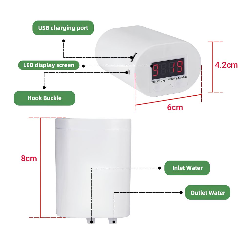 Water Timer Mini 4 Cabang Siram Tanaman Pot Otomatis - Gambar 3
